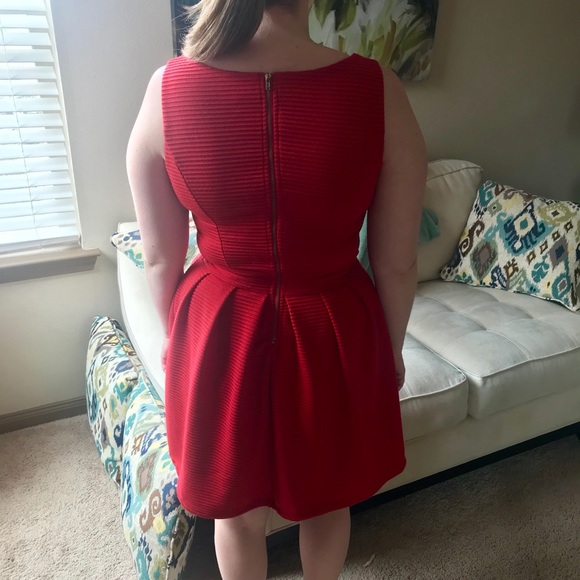 Red Ribbed Dress - Picture 2 of 2